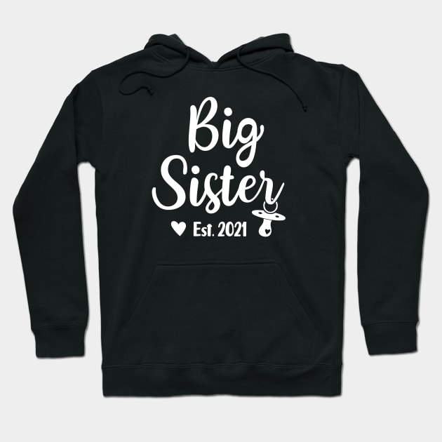 Promoted To Big Sister Cute Big Sister 2021 Hoodie by Lulaggio